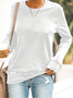 Women Plain Crew Neck Casual Spring/Fall Long Sleeve Sweatshirt