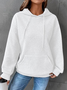 Women Plain Spring/Fall Long Sleeve Casual Daily Hoodie