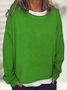 Women Plain Crew Neck Casual Spring/Fall Long Sleeve Sweatshirt