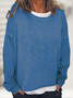 Women Plain Crew Neck Casual Spring/Fall Long Sleeve Sweatshirt