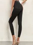 Women Plain Casual All Season Split Joint Long Leggings
