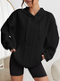 Women Plain Spring/Fall Long Sleeve Casual Daily Hoodie
