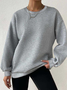 Women Plain Crew Neck Casual Spring/Fall Long Sleeve Sweatshirt