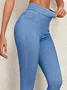 Women Plain Casual All Season Split Joint Long Leggings