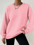 Women Plain Crew Neck Casual Spring/Fall Long Sleeve Sweatshirt