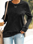 Women Plain Crew Neck Casual Spring/Fall Long Sleeve Sweatshirt
