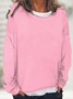 Women Plain Crew Neck Casual Spring/Fall Long Sleeve Sweatshirt