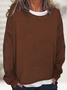 Women Plain Crew Neck Casual Spring/Fall Long Sleeve Sweatshirt