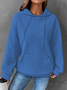 Women Plain Spring/Fall Long Sleeve Casual Daily Hoodie