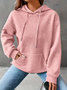 Women Plain Spring/Fall Long Sleeve Casual Daily Hoodie