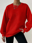 Women Plain Crew Neck Casual Spring/Fall Long Sleeve Sweatshirt