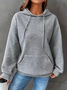 Women Plain Spring/Fall Long Sleeve Casual Daily Hoodie