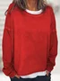 Women Plain Crew Neck Casual Spring/Fall Long Sleeve Sweatshirt