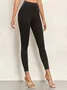 Women Plain Casual All Season Split Joint Long Leggings