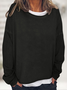 Women Plain Crew Neck Casual Spring/Fall Long Sleeve Sweatshirt