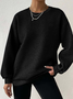 Women Plain Crew Neck Casual Spring/Fall Long Sleeve Sweatshirt
