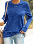 Women Plain Crew Neck Casual Spring/Fall Long Sleeve Sweatshirt