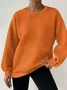 Women Plain Crew Neck Casual Spring/Fall Long Sleeve Sweatshirt