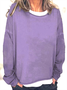 Women Plain Crew Neck Casual Spring/Fall Long Sleeve Sweatshirt