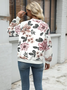 Women Floral Crew Neck Printing Casual Spring/Fall Long Sleeve Sweatshirt