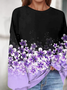 Women Floral Crew Neck Printing Casual Spring/Fall Long Sleeve Sweatshirt