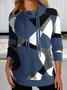 Women Geometric Turtleneck Printing Vintage Spring/Fall Long Sleeve Sweatshirt