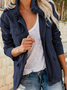 Women Spring/Fall Outerwear Vintage Split Joint Plain Long Sleeve Stand Collar Jacket