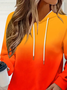 Women Ombre Spring/Fall Printing Long Sleeve Casual Daily Hoodie