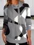 Women Geometric Turtleneck Printing Vintage Spring/Fall Long Sleeve Sweatshirt