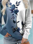 Women Floral Crew Neck Printing Casual Spring/Fall Long Sleeve Sweatshirt