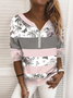 Women Floral Crew Neck Printing Casual Spring/Fall Long Sleeve Sweatshirt