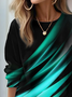 Women Abstract Crew Neck Printing Casual Spring/Fall Long Sleeve Sweatshirt
