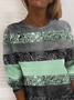 Women Abstract Crew Neck Printing Casual Spring/Fall Long Sleeve Sweatshirt