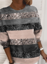 Women Abstract Crew Neck Printing Casual Spring/Fall Long Sleeve Sweatshirt