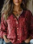 Women's Long Sleeve Shirt Spring/Fall Paisley Shawl Collar Daily Going Out Vintage Top