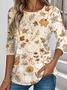 Women Floral Long Sleeve Tee T-shirt Crew Neck Casual Spring/Fall Top