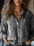 Women's Long Sleeve Shirt Spring/Fall Paisley Shawl Collar Daily Going Out Vintage Top