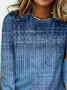 Women Abstract Long Sleeve Tee T-shirt Crew Neck Printing Casual Spring/Fall Graphic Tee Top