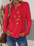 Women Maple Leaf Long Sleeve Tee T-shirt Crew Neck Printing Casual Spring/Fall Graphic Tee Top