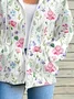 Women Spring/Fall Outerwear Casual Printing Floral Long Sleeve Hoodie Jacket