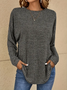 Women Abstract Long Sleeve Tee T-shirt Crew Neck Printing Casual Spring/Fall Graphic Tee Top