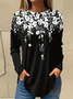 Women Floral Long Sleeve Tee T-shirt Crew Neck Printing Casual Spring/Fall Graphic Tee Top