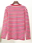 Women Striped Split Joint Spring/Fall Street Long Sleeve Crew Neck Sweater