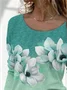 Women Floral Long Sleeve Tee T-shirt Crew Neck Printing Casual Spring/Fall Graphic Tee Top