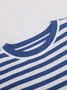 Women Striped Split Joint Spring/Fall Street Long Sleeve Crew Neck Sweater