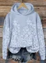 Women Floral Spring/Fall Printing Long Sleeve Casual Daily Hoodie