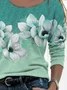 Women Floral Long Sleeve Tee T-shirt Crew Neck Printing Casual Spring/Fall Graphic Tee Top