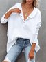 Women Plain Hoodie Split Joint Vintage Spring/Fall Long Sleeve Sweatshirt