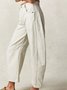 Buckle Cotton Loose Casual Women's Loose Wide Leg Pants Mid-low Rise Washed Scimitar Pants Jeans