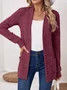 Women Plain Spring/Fall Cover-up Vintage Split Joint Lightweight Cardigan